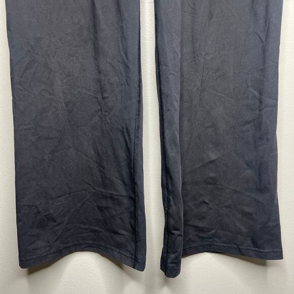 Nike Women's Dri-Fit Wide Leg Athletic Pants Leggings Black Swoosh Logo Sz Large - Picture 4 of 8